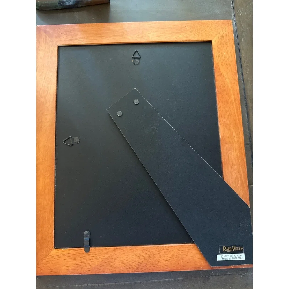 Rare Woods 1997 8x10 Wood Picture Frame Black Trim Vintage Made Thailand